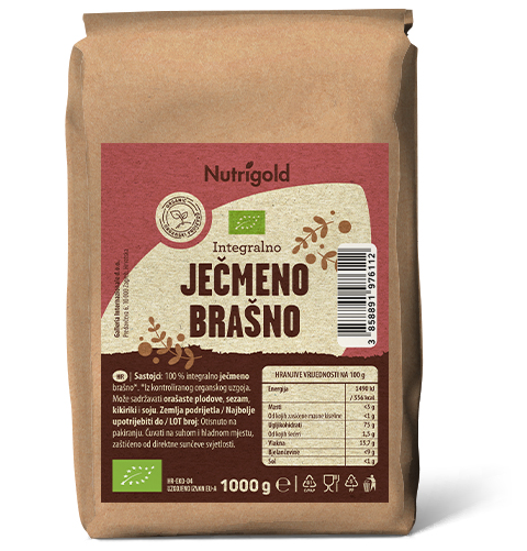 Ječmeno brašno Integralno - Organsko 1000g Nutrigold