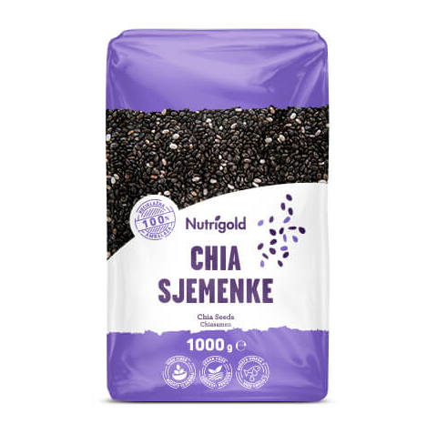 Nutrigold chia sjemenke dolaze u pakiranju od 1000 g.