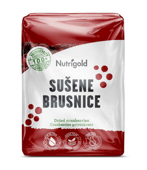 Nutrigold sušene brusnice u pakiranju od 500g 