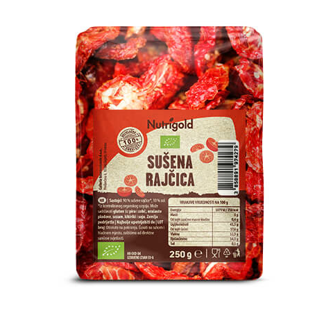 Nutrigold organska sušena rajčica u pakiranju od 250g 