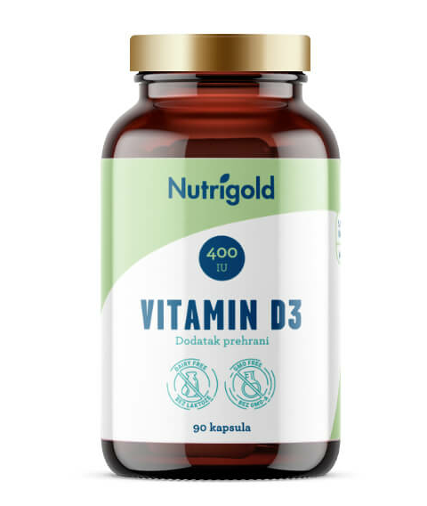 Vitamin D3 400 IE – 90 vegane Kapseln Nutrigold