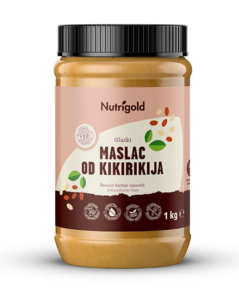 Nutrigold maslac od kikirikija 100% Glatki u pakiranju od 1000g 