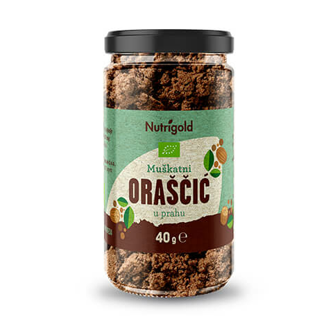 Nutrigold Organski Muškatni oraščić u prahu u staklenci od 40g 