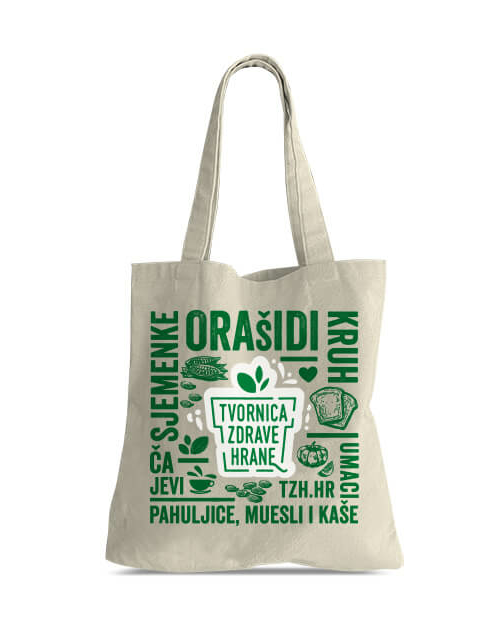 Platnena vrećica - duga ručka Tvornica zdrave hrane