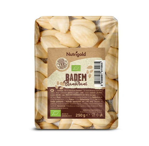 Blanširani Badem ( tostirani ) - Organski 250g Nutrigold