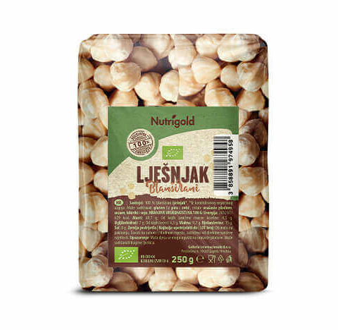 Lješnjak blanširani / tostirani - Organski 250g Nutrigold
