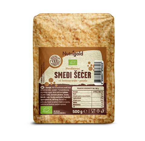 Šećer od šećerne trske Nerafinirani - Organski 500g Nutrigold