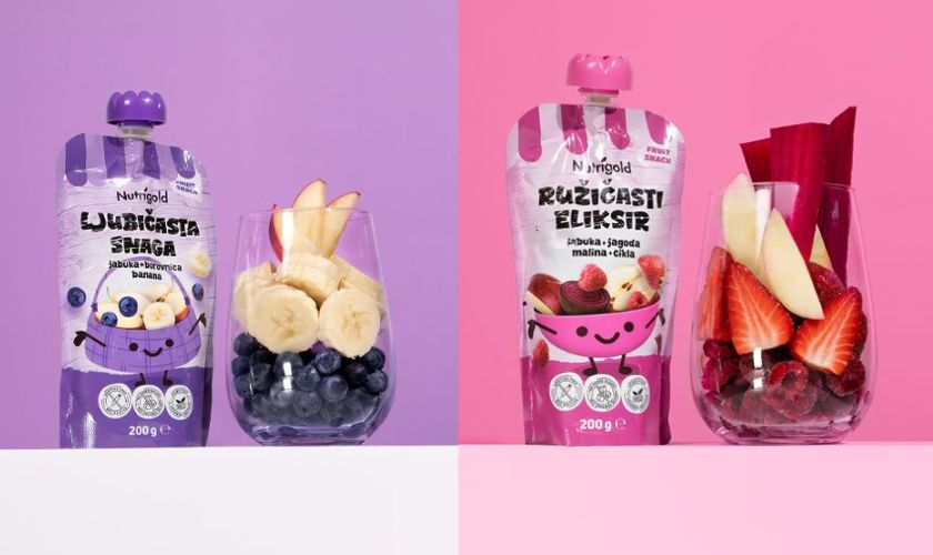 Nutrigold voćne kaše - Ljubičasta snaga i Ružičasti eliksir