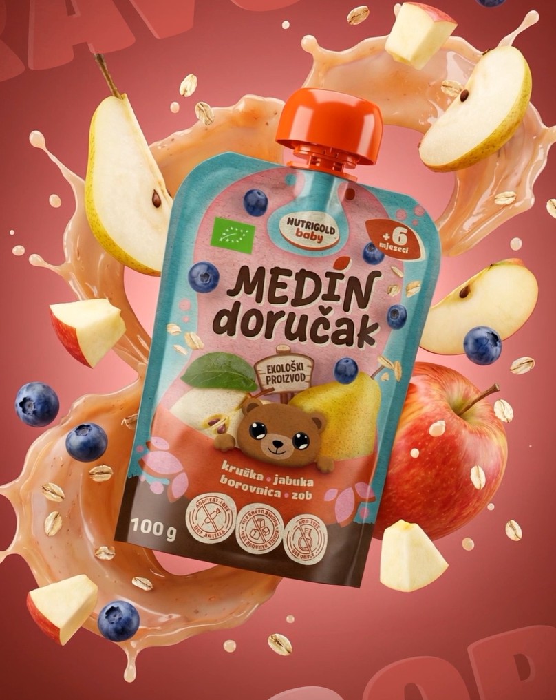 Voćna kaša Medin doručak - Organska 100g Nutrigold Baby