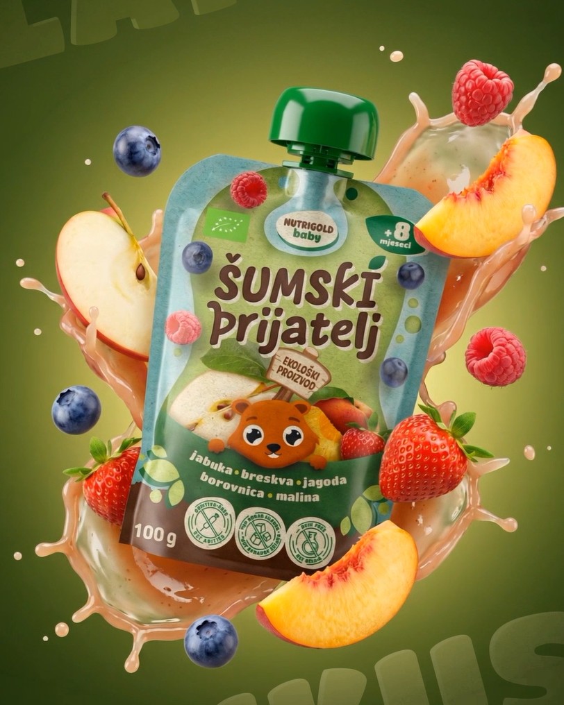 Voćna kaša Šumski prijatelj - Organska 100g Nutrigold Baby