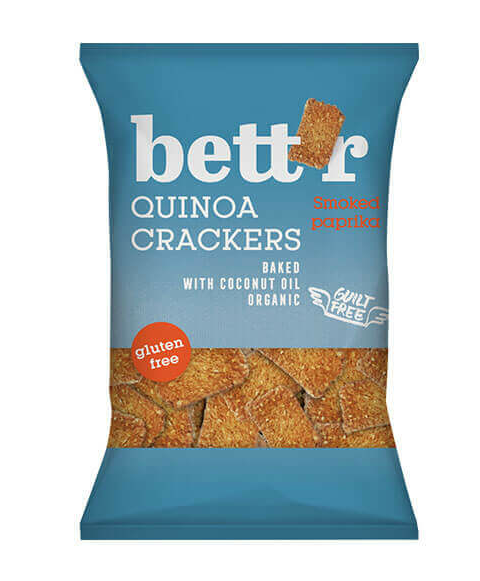 Krekeri od kvinoje s Dimljenom paprikom Bez glutena - Organski 100g Bett’r