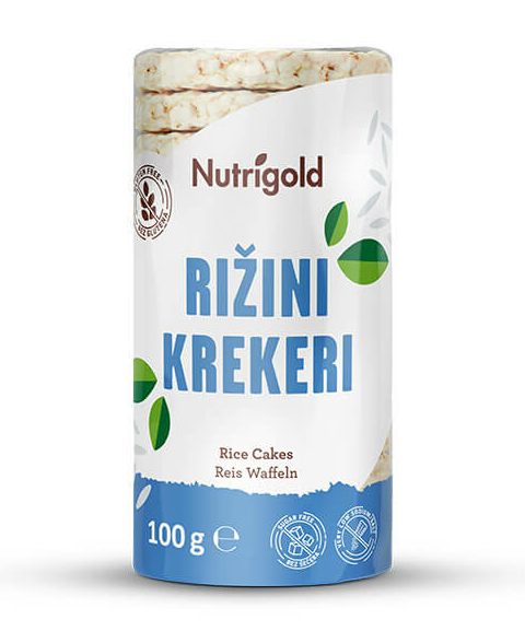 Rižini krekeri Natural - 100g Nutrigold