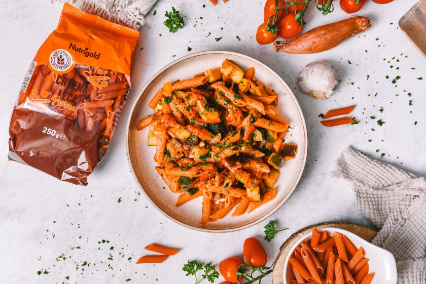 Recept za Ratatouille s tjesteninom od crvene leće