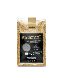 Nutrigold biologisches Amaranth in einer durchsichtigen 1000g Verpackung