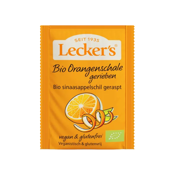 Lecker´s Orangenschale gerieben – Biologisch in einer 15 Gramm Packung