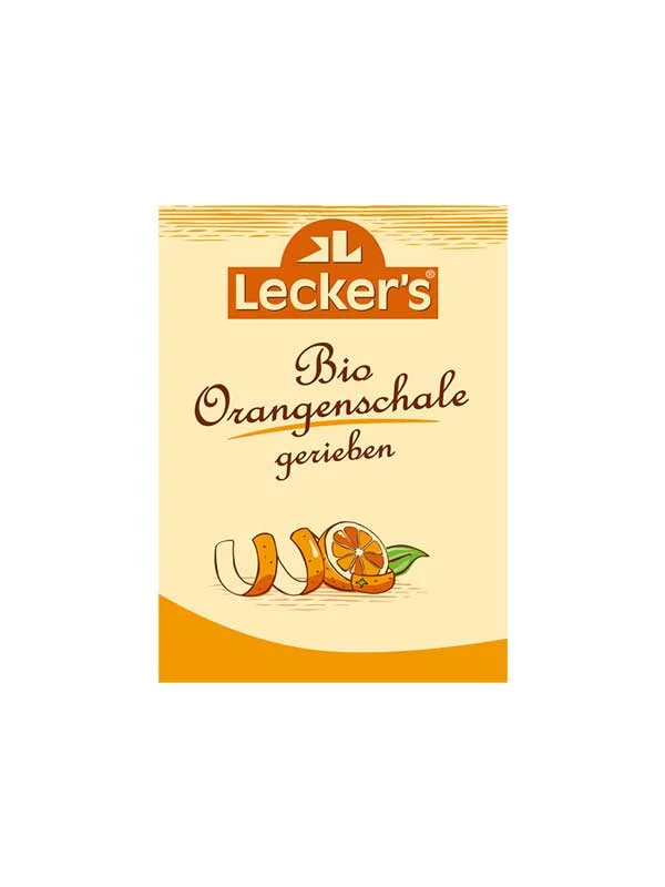 Lecker´s Orangenschale gerieben – Biologisch in einer 15 Gramm Packung