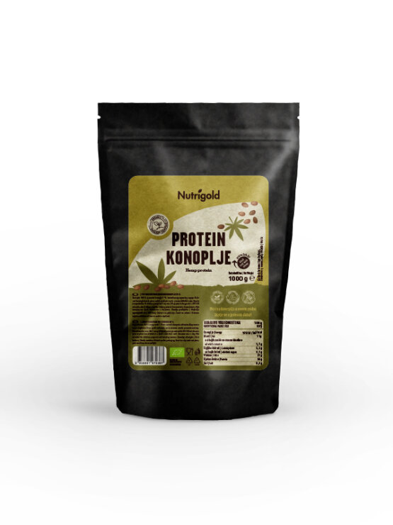 Nutrigold biologisches Hanfproteinpulver in einer 1000 Gramm Packung