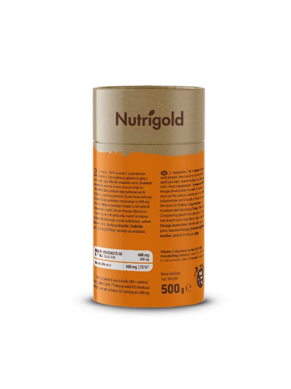 Nutrigold Vitamin C in Pulverform (Ascorbinsäure) in einer 500g Packung