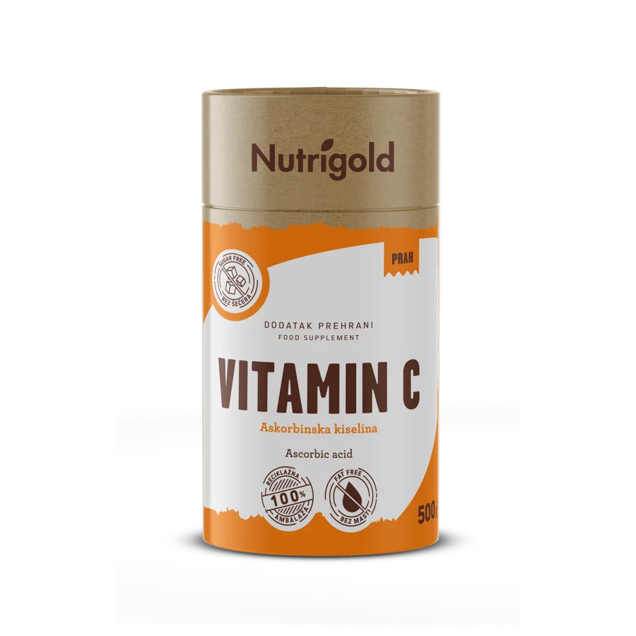 Nutrigold Vitamin C in Pulverform (Ascorbinsäure) in einer 500g Packung