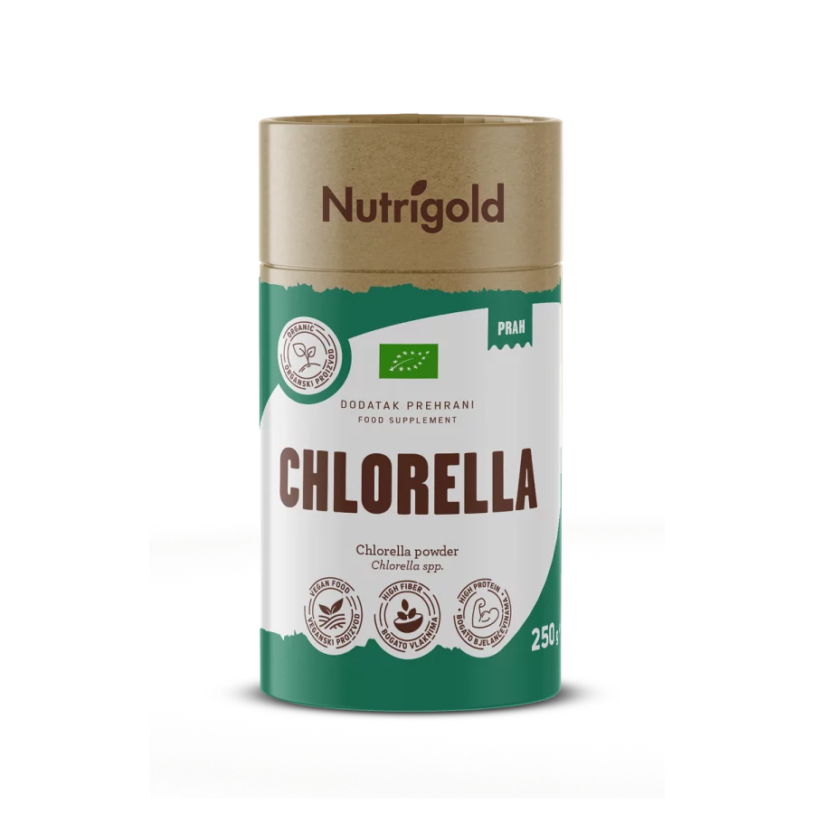 Nutrigold biologisches Chlorella Pulver in einer 250 Gramm Packung