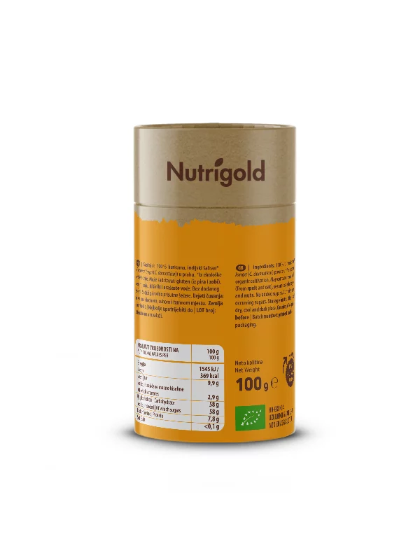 Nutrigold Kurkuma Pulver - Biologisch in einer 100 Gramm Packung