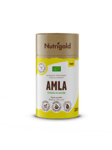 Nutrigold biologisches Amla (Amalaki) Pulver in brauner 200g Packung