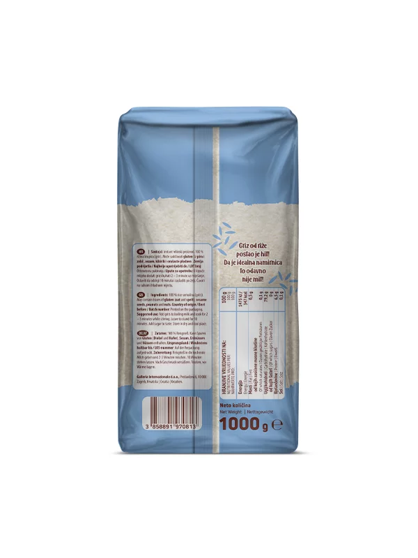 Nutrigold Reisgrieß in einer 1000g Packung