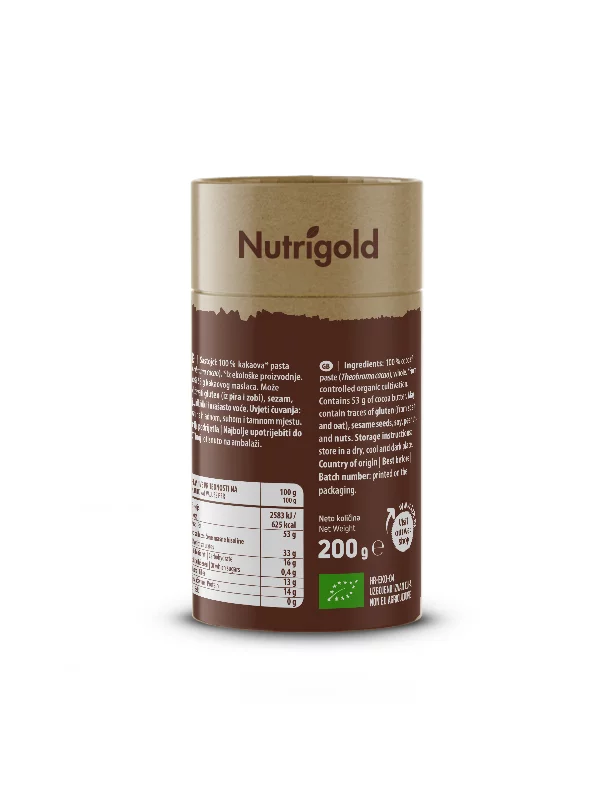 Kakaopaste / Kakaomasse - Biologisch 200g Nutrigold