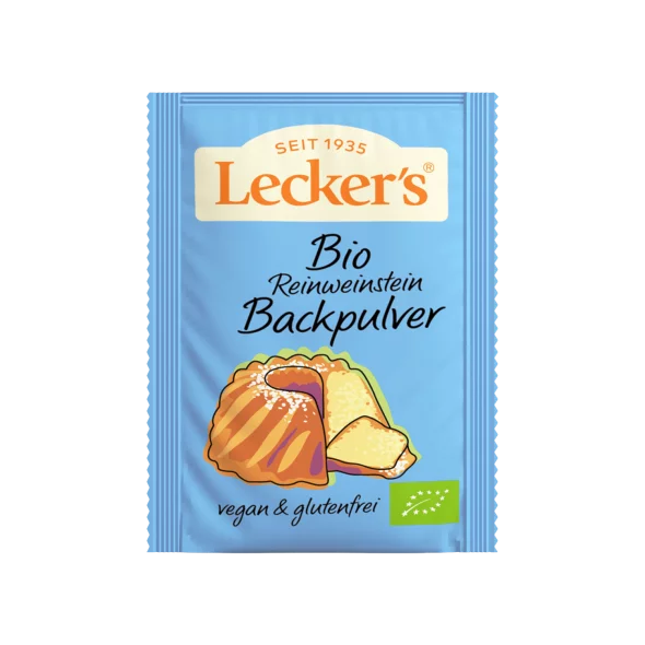 Lecker's Backpulver ohne Phosphat - Biologisch 4x21g