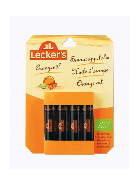 Lecker's Orangenöl kaltgepresst – Biologisch in einer 4x2ml Packung