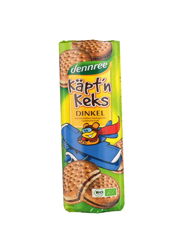 Dinkel-Doppelkekse mit 25% Kakaocremefüllung– Biologisch 330g dennree