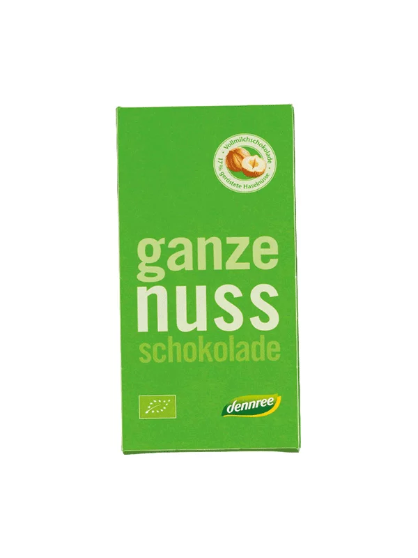 Schokolade mit ganzen Haselnüssen – Biologisch 100g Dennree