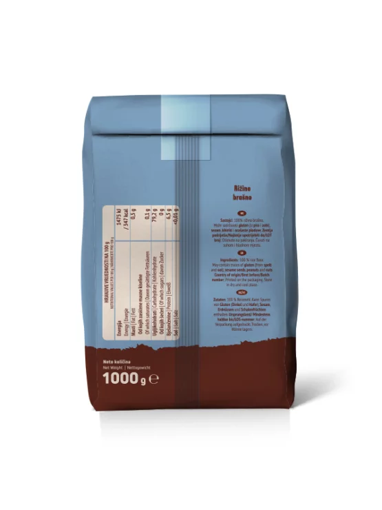 Nutrigold Reismehl in der 1kg Verpackung