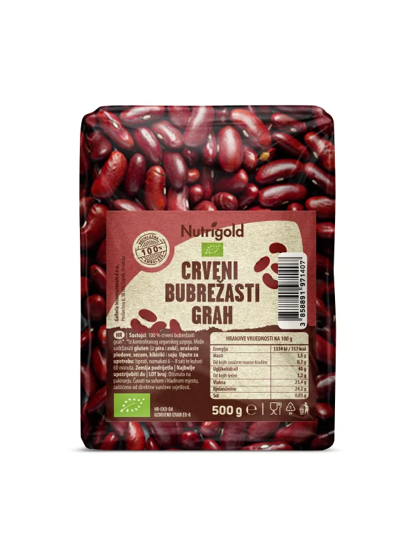 Nutrigold Rote Kidneybohnen Biologisch in einer 500 Gramm Packung