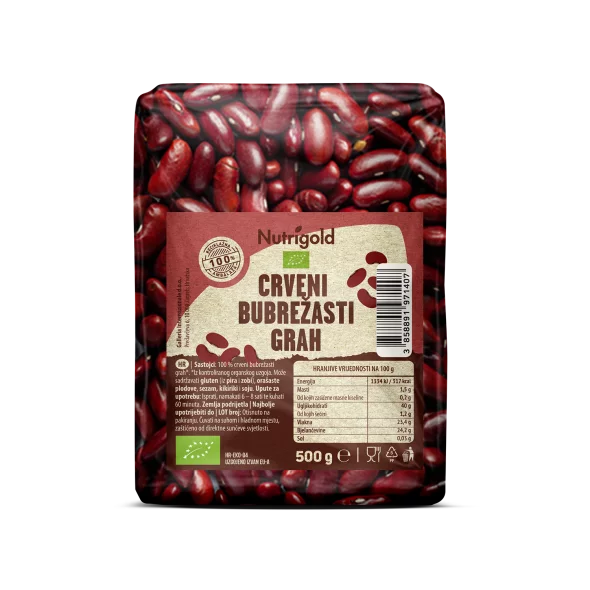 Nutrigold Rote Kidneybohnen Biologisch in einer 500 Gramm Packung