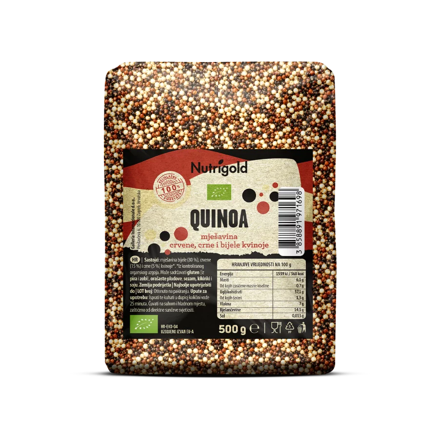 Quinoa „Tricolor“ – Biologisch 500g Nutrigold