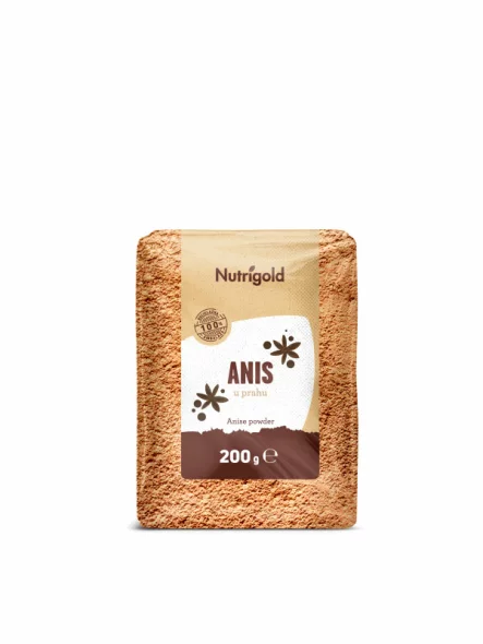 Nutrigold Anispulver in druchsichtiger 200 Gramm Packung