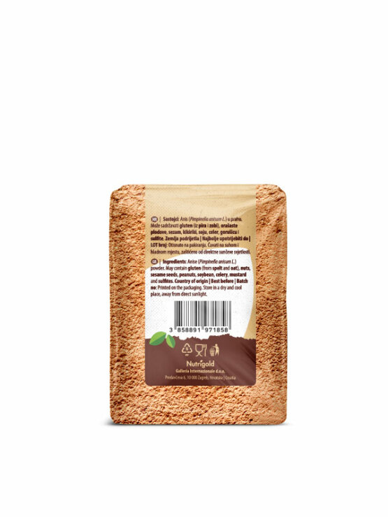 Nutrigold Anispulver in druchsichtiger 200 Gramm Packung