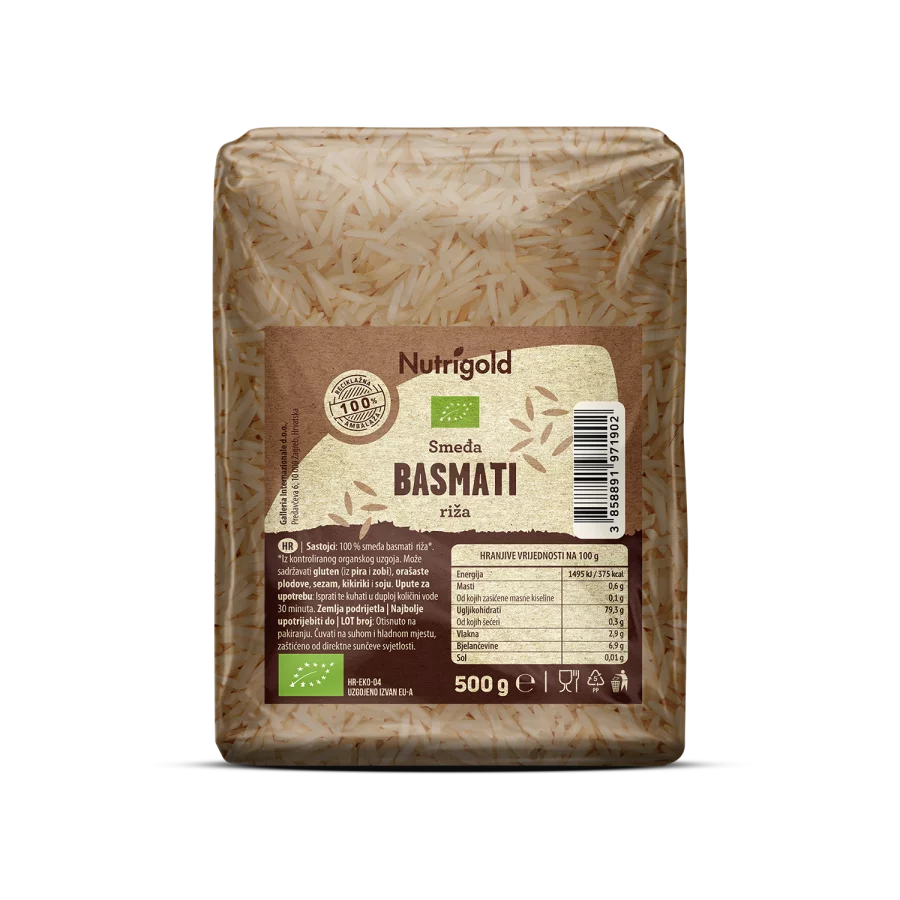 Nutrigold Vollkornreis in einer durchsichtigen 500g Packung