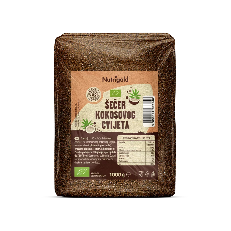 Nutrigold Kokosblütenzucker – Biologisch in einer 1000g Packung