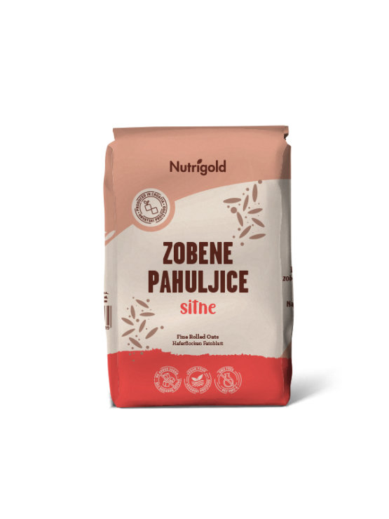 Nutrigold zarte Haferflocken in einer 750 Gramm Packung Vorderseite