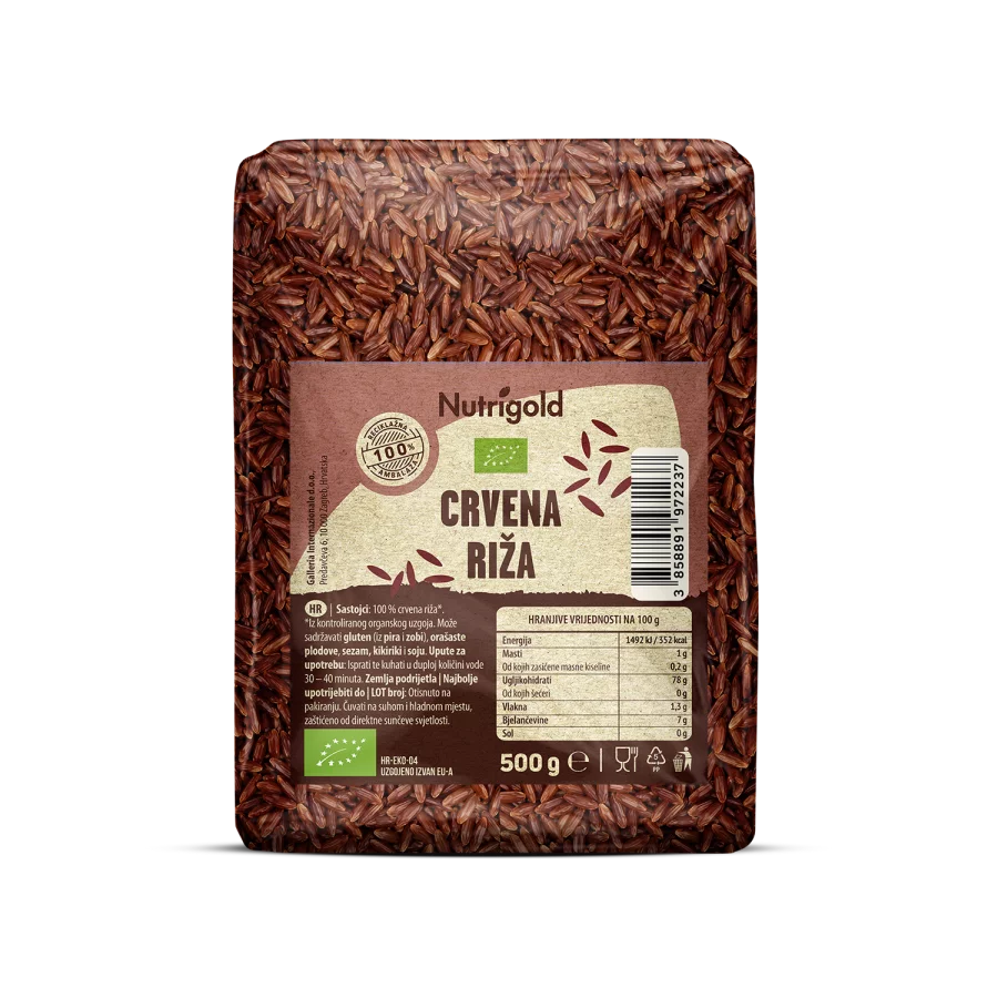 Nutrigold Roter Reis - Biologisch in einer 500 Gramm Packung
