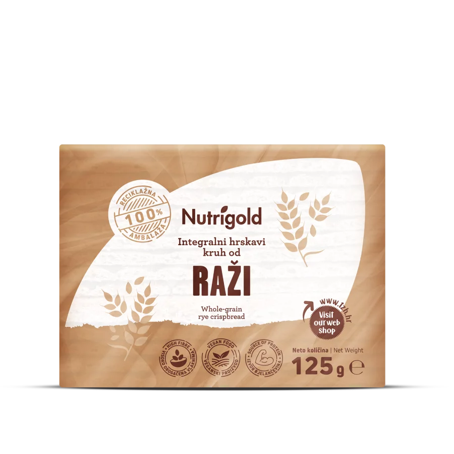Nutrigold Knuspriges Vollkorn Roggenknäckebrot - ohne Zuckerzusatz in einer 125g Packung