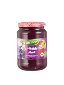 Apfelmark/Püree mit Heidelbeeren – 360g Dennree