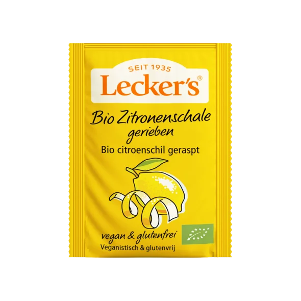 Lecker's Zitronenschale gerieben – Biologisch in Beutel von 15 g