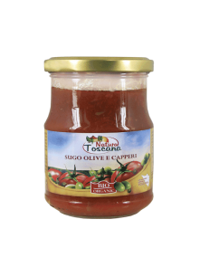 Probios Tomatensauce mit Oliven und Kapern – Biologisch im 180g Glas