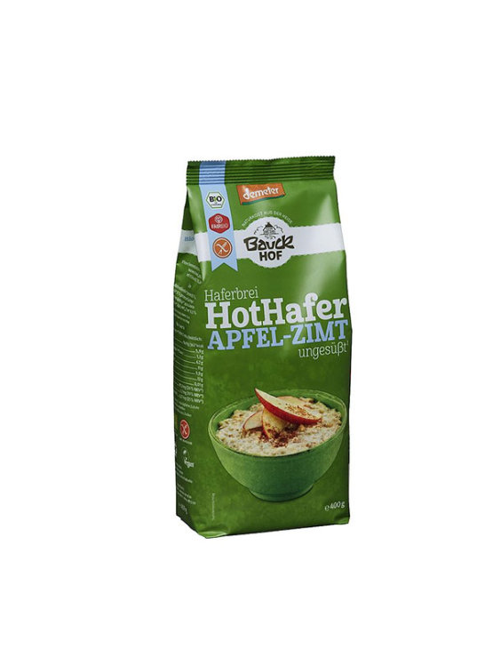 Bauck Mühle Haferflocken Apfel und Zimt Glutenfrei – Biologisch in einer 400g Packung