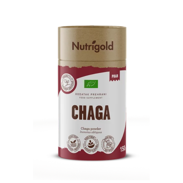 Nutrigold Chaga Pulver - Biologisch in einer 150 Gramm Packung