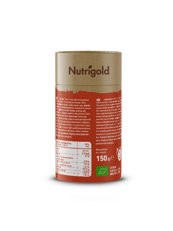 Nutrigold biologisches Reishi-Pulver in Kartonverpackung 150 g