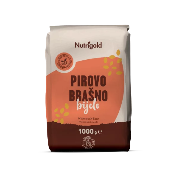 Nutrigold Weißes Dinkelmehl in einer 1000 Gramm Packung